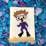 Scuba Diver Applique embroidery Design by snugglepuppyapplique.com