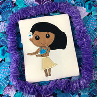 Hula Girl Hawaiian  Applique Embroidery Design by snugglepuppyapplique.com