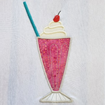 Ice Cream Soda applique embroidery design, snugglepuppyapplique.com