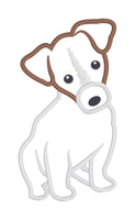 An applique of a Jack Russell Terrier dog by snugglepuppyapplique.com