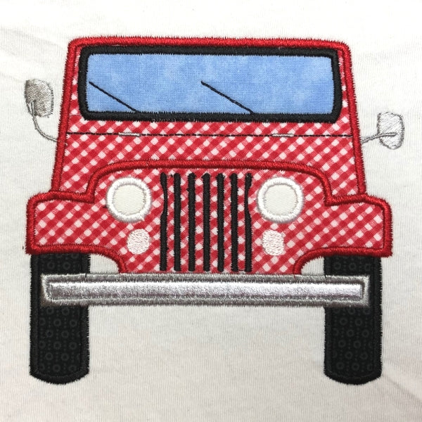 Jeep applique embroidery design, snugglepuppyapplique.com