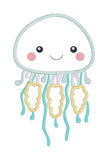 An applique of a babyish looking Jellyfish nautical design by snugglepuppyappliqe.com