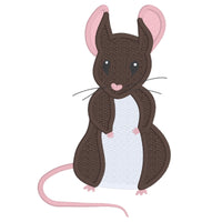 Mouse applique embroidery design
