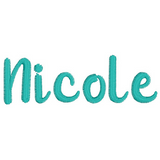 Nicole Embroidery font, snugglepuppyapplique.com