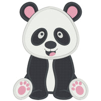Cute Panda applique embroidery design