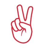 An applique of fingers forming the peace sign by snugglepuppyapplique.com
