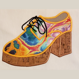 An Applique of a 1960's Platform Shoe by snugglepuppyapplique.com