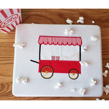 Popcorn Cart, popcorn stand applique embroidery design for use with an embroidery machine, snugglepuppyapplique.com