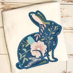 Rabbit applique embroidery design, rabbit profile, snugglepuppyapplique.com