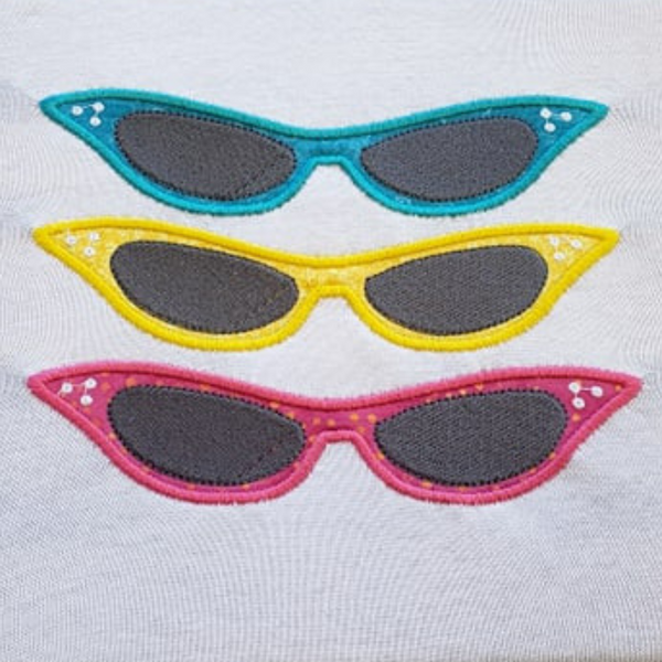 R tro ann es 1950 Cat Eye Lunettes de soleil Trio Applique