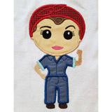 Rosie the Riveter applique embroidery design, Snugglepuppyapplique.com
