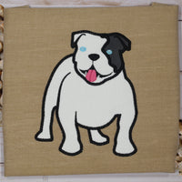 Bulldog appliqué machine embroidery design by snugglepuppyapplique.com