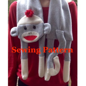 Sock monkey sewing pattern, snugglepuppyapplique.com