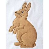 Standing Rabbit applique embroidery design, snugglepuppyapplique.com