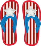 An applique of flip flops with a decorative star by snugglepuppyapplique.com
