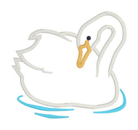  An applique design of a graceful swan by snugglepuppyapplique.com