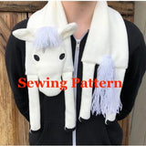 Unicorn scarf Sewing pattern, snugglepuppyapplique.com