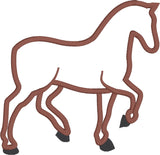 Horse applique embroidery design, horse with ribbon mane and tail, snugglepuppyapplique.com