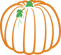 Pumpkin applique embroidery design, snugglepuppyapplique.com