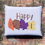 "Happy Fall" Autumn Leaves Applique Embroidery Design, snugglepuppyapplique.com