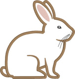 Rabbit applique embroidery design, rabbit profile, snugglepuppyapplique.com