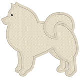 Pomeranian applique embroidery design, snugglepuppyapplique.com