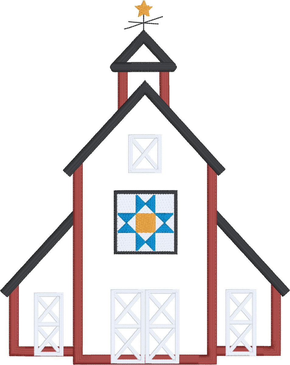 Barn Applique Embroidery Design – Snuggle Puppy Applique
