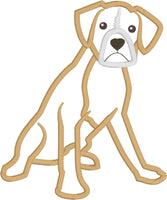 Boxer dog appliqué embroidery Design, snugglepuppyapplique.com