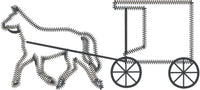 Amish Buggy Silhouette zigzag applique design for use with an embroidery machine by snugglepuppyapplique.com
