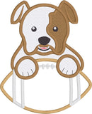 Bulldog with a Football Appliqué Embroidery Design, snugglepuppyapplique.com