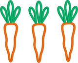 Carrot Trio Easter Applique Embroidery Design by snugglepuppyapplique.com