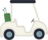Golf cart applique embroidery design, snugglepuppyapplique.com