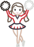 Cheerleader Applique Embroidery Design, snugglepuppyapplique.com