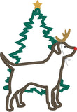 Labrador with antlers December Christmas Applique Embroidery Design by snugglepuppyapplique.com