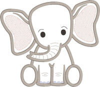 Elephant baby applique embroidery design, snugglepuppyapplique.com
