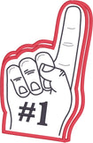 Foam Finger "#1" applique embroidery Design, snugglepuppyapplique.com
