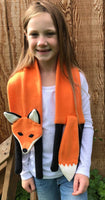 Fox scarf sewing pattern, snugglepuppyapplique.com