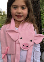 Piglet scarf sewing pattern, Pig scarf sewing pattern, snugglepuppyapplique.com