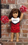 Cheerleader sewing pattern for 18 inch doll, snugglepuppyapplique.com