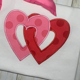 Linked Hearts applique Embroidery design by Snugglepuppyapplique.com