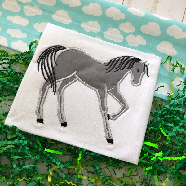 Horse applique embroidery Design, snugglepuppyapplique.com