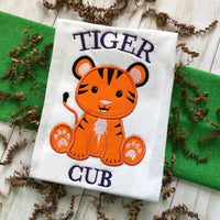 Tiger Cub Mascot Applique embroidery Design, Snugglepuppyapplique.com
