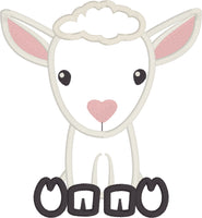 Lamb baby applique embroidery design, snugglepuppyapplique.com