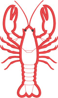 Lobster applique embroidery design, snugglepuppyapplique.com