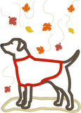 November Labrador Autumn Applique Embroidery Design by snugglepuppyapplique.com