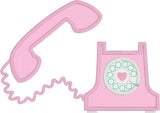 Retro Telephone applique embroidery design, snugglepuppyapplique.com