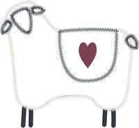 Primitive Sheep zigzag applique embroidery design, snugglepuppyapplique.com