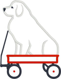 Great Pyrenees in a Wagon Applique Embroidery Design, snugglepuppyappliue.com