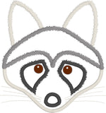 Raccoon Face Applique Embroidery Design, snugglepuppyapplique.com