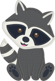 Raccoon baby applique embroidery design, snugglepuppyapplique.com